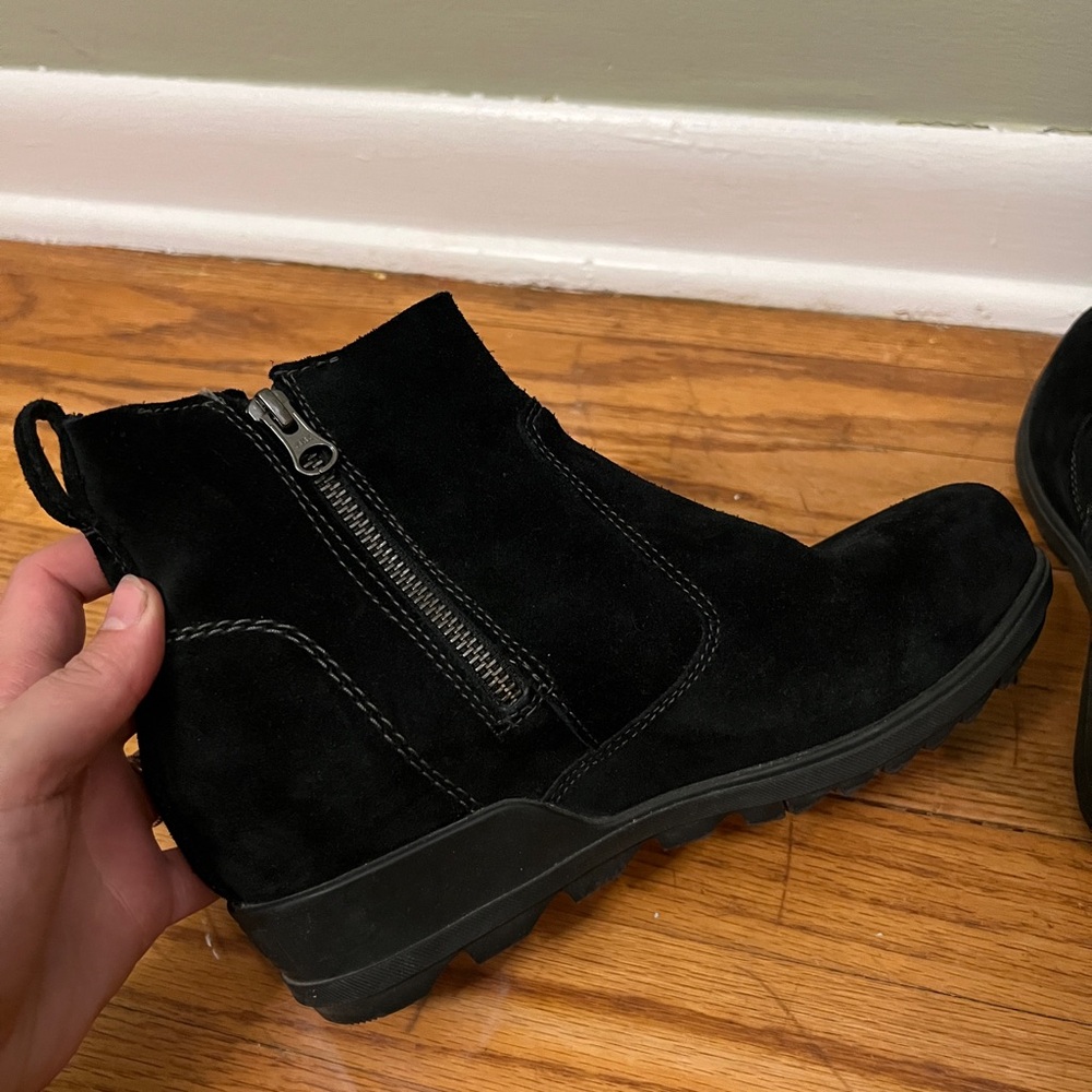 Sorel Suede Boots Black Women Size 8 Winter - Picture 4 of 7